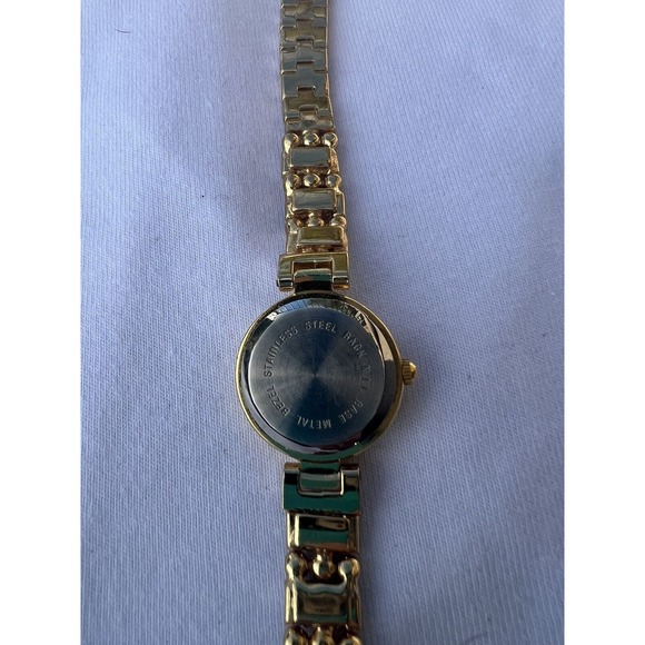 Vtg Gold Silver Tone Watch Collezio Quartz With Rhinestones. Made In Hong Kong. - Picture 6 of 16